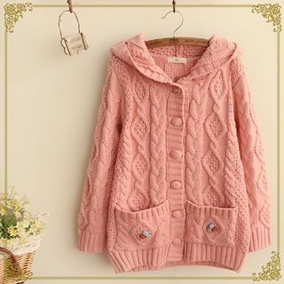 Fairyland Cable Knit Hooded Cardigan