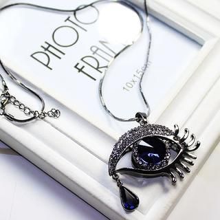 Ticoo Crystal Eye and Teardrop Necklace