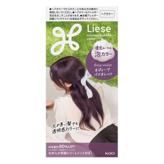 Kao - Liese Creamy Bubble Hair Color For Black Hair Deep Violet - 115Ml