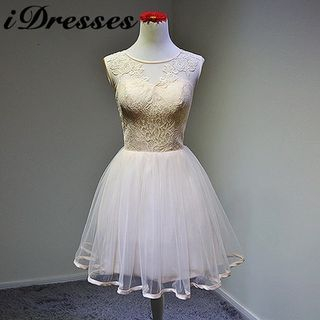 idresses Sleeveless Embroidered Bridesmaid Dress