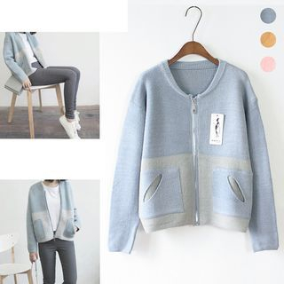 trendedge Color-Block Zip Knit Jacket