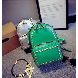 Crystal Studded Faux Leather Backpack