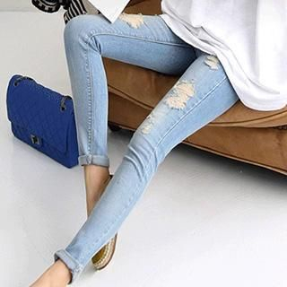 Fashion Street Distressed Ripped Jeans