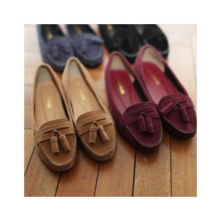 MASoeur Tassel-Trim Faux-Suede Flats