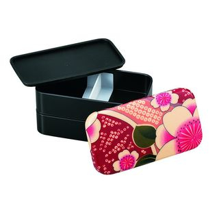 Hakoya Hakoya Nunobari Rectangular 2 Layers Lunch Box S Pink Sakura