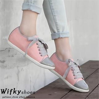 Wifky Faux-Leather Color-Block Sneakers