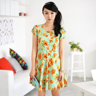 59 Seconds Floral Short-Sleeved Dress