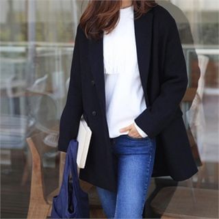 smusal Double-Breasted Wool Blend Coat