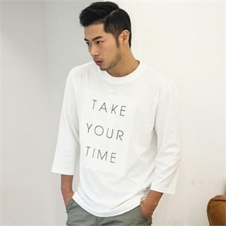 STYLEMAN 3/4-Sleeve Lettering T-Shirt