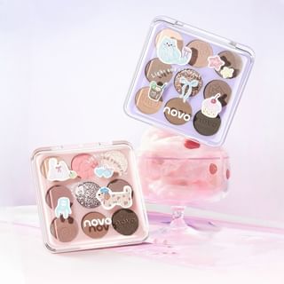 Novo - Fingertip Magic 9-Color Eyeshadow Palette - 3 Types 02# Malted Milk Tea - 8.2G
