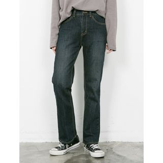FROMBEGINNING Washed Boot-Cut Jeans