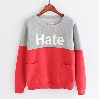 Sunny Day Color-Block Lettering Pullover