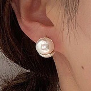 Faux Pearl Stud Earring 1 Pair - Faux Pearl - White - One Size