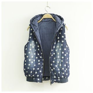 Ranche Star Printed Hooded Padded Vest