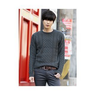 PLAYS Crew-Neck Cable-Knit Sweater