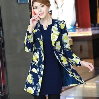 Mythmax Floral Double-Breasted Coat