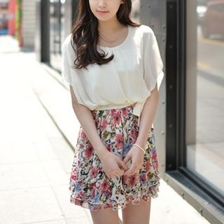 Dowisi Mock Two-Piece Floral Dress