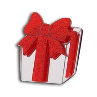 Sweet & Co. Sweet Red Glitter Present Silver Ring