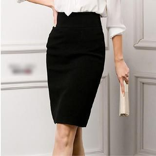 Aision High-Waist Pencil Skirt