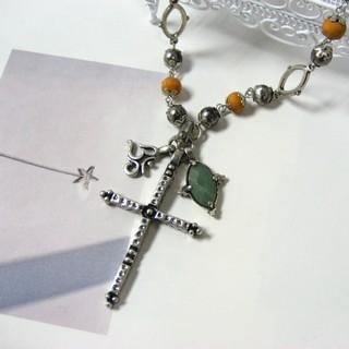 Retro Cross Necklace Silver - One Size