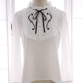 Reine Embroidered Tie Neck Chiffon Shirt