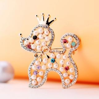 Trend Cool Jeweled Dog Brooch