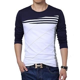 Besto Striped Panel Long Sleeves T-shirt