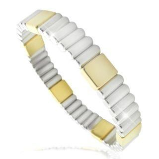 BELEC 18K White & Yellow Gold plated Neodymium Bracelet