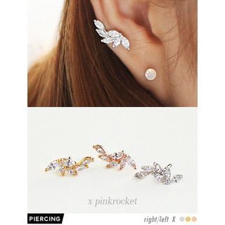 PINKROCKET Crystal Leaf Piercing (Single)