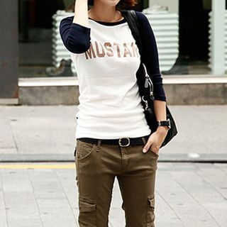 Lina Lettering Raglan-Sleeve T-Shirt