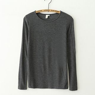 Meimei Plain Long-Sleeve T-shirt
