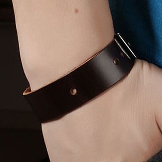 Andante Genuine Leather Belt Buckle Bangle