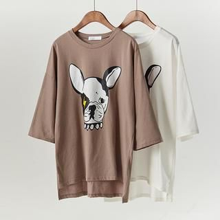 JVL Dog Print Loose-Fit T-Shirt