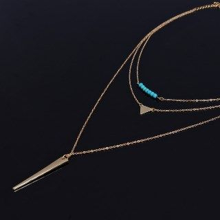 Seirios Metal Pendant Multi-Chain Necklace