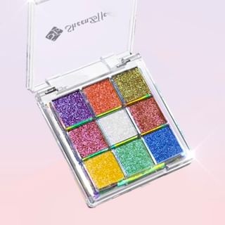 Sheeneffect - 9-Color Glittery Chameleon Eyeshadow Palette - Tipsy #8G