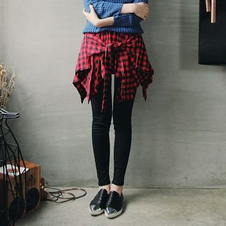 Tokyo Fashion Inset Gingham Skirt Leggings