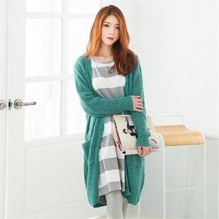 GLAM12 Button-Front Long Cardigan