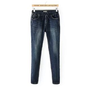 Kirito Drawstring Washed Skinny Jeans