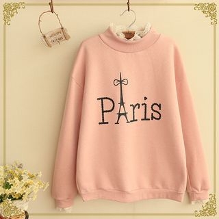 Fairyland Lace Trim Lettering Pullover