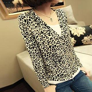 Coralie 3/4 Sleeved Leopard Print Cardigan