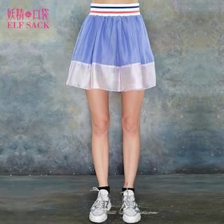 ELF SACK Color-Block A-Line Skirt