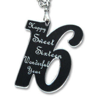 Sweet & Co. Sweet 16 Happy Birthday Mirror Necklace