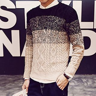 Besto M lange Cable Knit Sweater