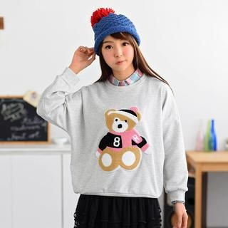 59 Seconds Bear Appliqu  Pullover