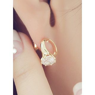 kitsch island Rhinestone Ring Shape Stud Earrings