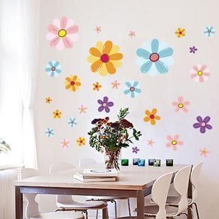 LESIGN Floral Wall Sticker Multi Color - One Size