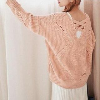 Isadora Cross Back Cable Knit Sweater