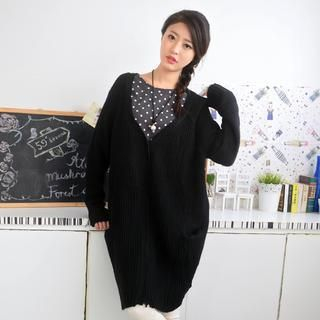 59 Seconds Open-Knit Long Cardigan