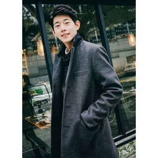 JOGUNSHOP Single-Breasted Wool Blend Coat