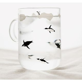 Cute Essentials Penguin Print Glass Mug